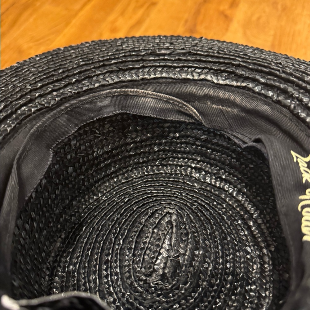 Lack of Color- Black Straw Spencer boat Hat - Picture 6 of 6